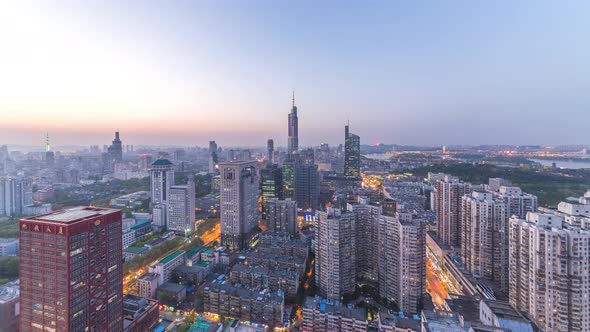 A Time lapse of nanjing city at night，china