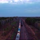 Two Long Freight Trains Go on Railway - VideoHive Item for Sale