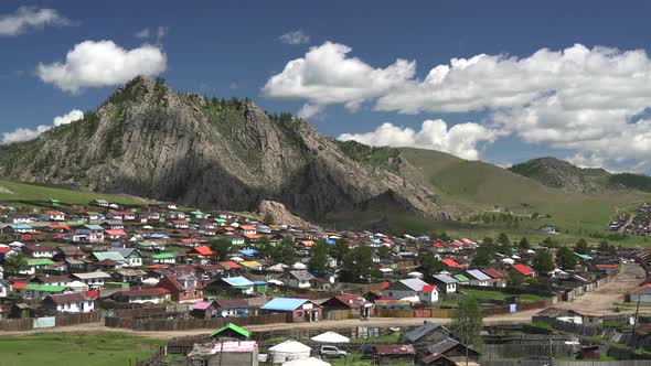 A Traditional Colorful City in Mongolia
