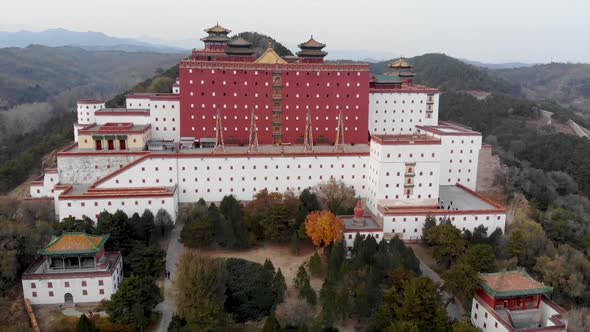 Aerial View of The Putuo Zongcheng Buddhist Temple, Chengde, China