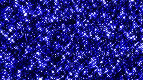 shaped set of dots wave motion, color blue, on black background