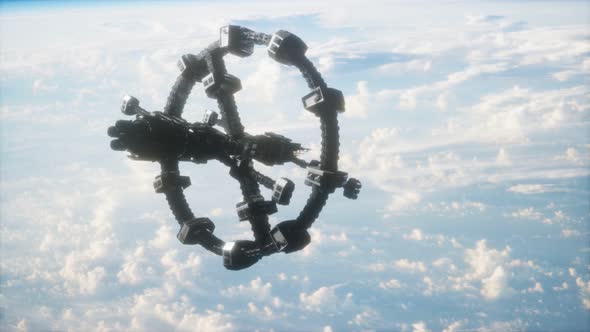 Earth and Outer Space Station Iss alt