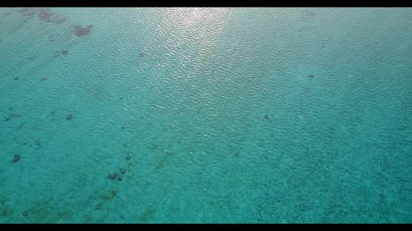 Aerial travel of tropical coast beach holiday by blue sea and white sandy background of adventure af