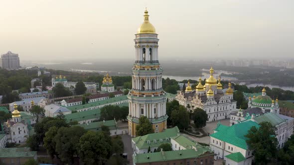 Magical Aerial View of the Kiev Pechersk Lavra Monastery