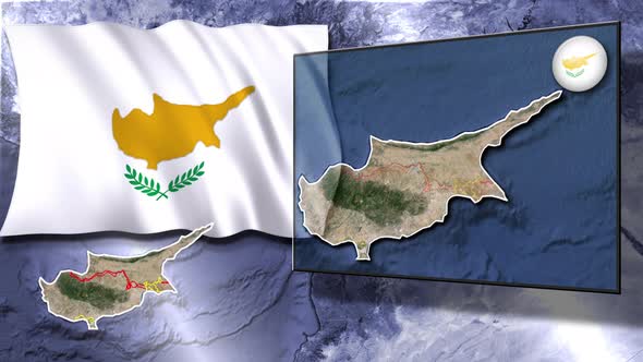 Cyprus Flag And Map Animation alt
