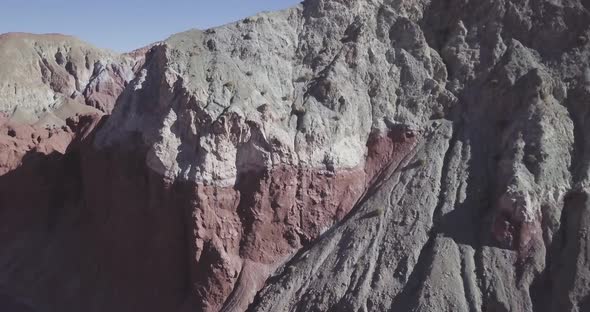 Aerial of Rainbow Valley in Atacama Desert