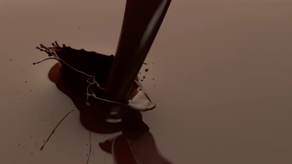 Super Slow Motion Shot of Pouring Melted Chocolate at 1000 Fps