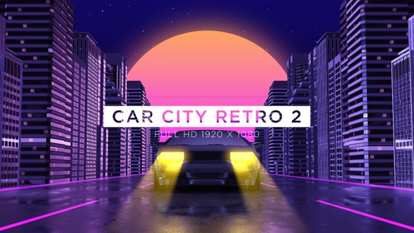 Car City Retro Trip 2 Vj Loops Background alt