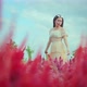 attractive asian female walking  along in beautiful flowers nature farm - VideoHive Item for Sale