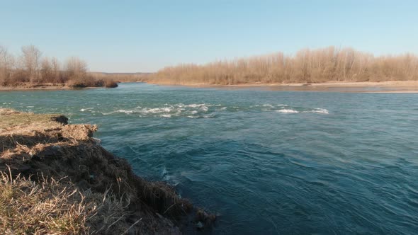 Waves Flow On The River