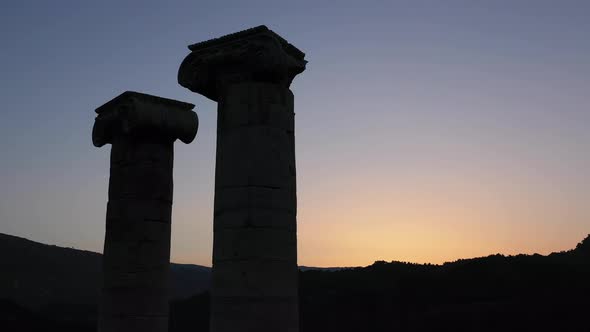 Old Structure And Sunset Aerial View