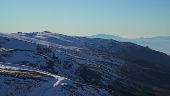 Pan Shot Panoramic View of Sierra, Mountain Range in Andalucia