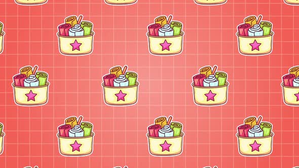 Roll Cup Colorful Ice Cream Background