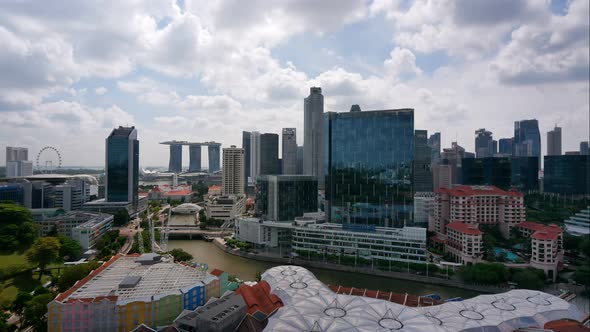 Time lapse of Building in Singapore city