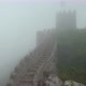Panoramic View of Moors Castle with Heavy Wet Fog Blowing Through Trees - VideoHive Item for Sale