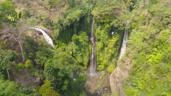 Beautiful Tropical Waterfall Bali,Indonesia.