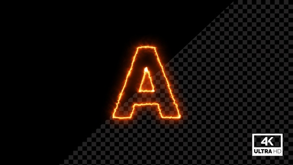 Burning Alphabet Shape A Fire Animation