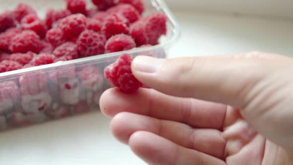 Organic Ripe Raspberry From Eco Farm