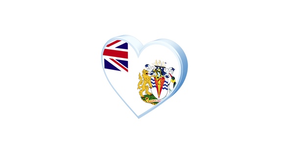 British Antarctic Territory Flag Heart Shape