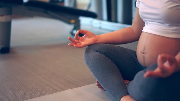 Active Pregnant Woman Exercise in Fitness Center