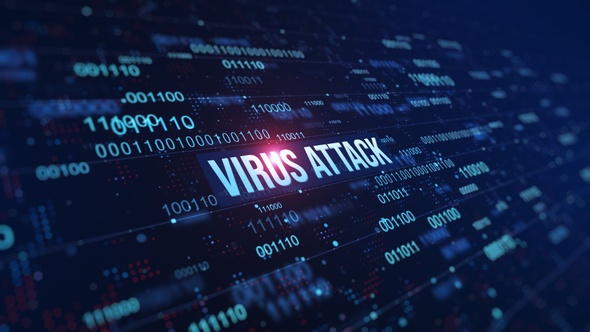 Virus Attack Digital Binary Code Background alt