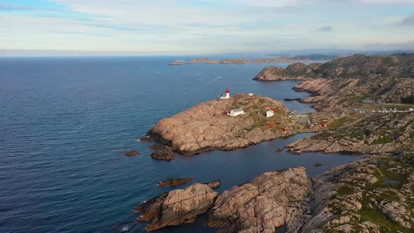 Coastal Lighthouse. Lindesnes Lighthouse Is a Coastal Lighthouse at the Southernmost Tip of Norway