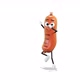 Sausage Dancing A Jumping Dance on White Background  - VideoHive Item for Sale