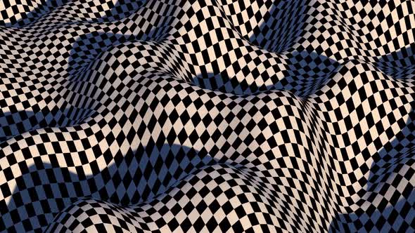 4K 3D Checkerboard Wave Animation seamless loop