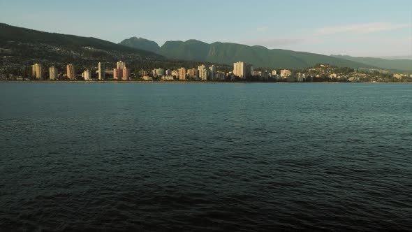 West Vancouver real estate view near Pacific ocean on a boat/yacht.