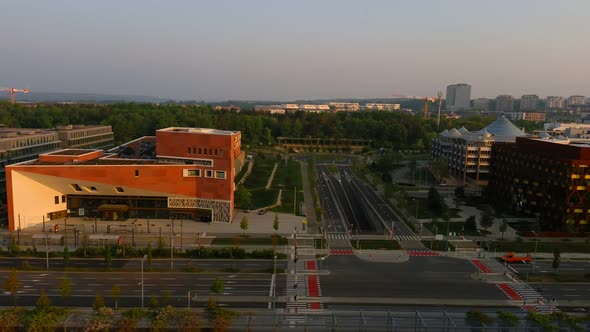 Luxembourg Library and KPMG building drone footage