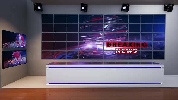 3D Virtual Tv Studio News W102 B