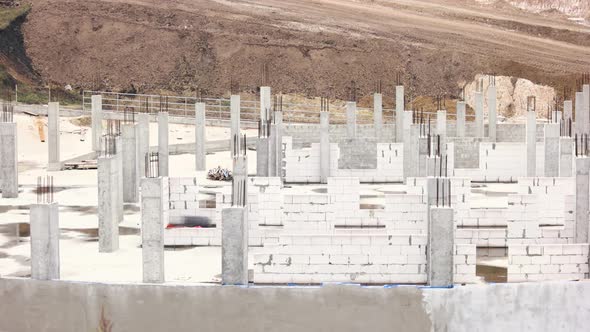 New Building Site From Foamed Concrete Blocks