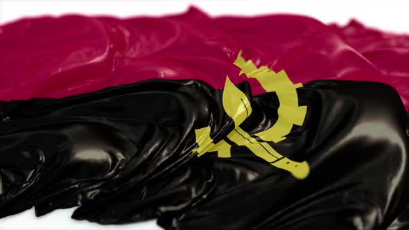 Angola Flag On A White Floor  alt