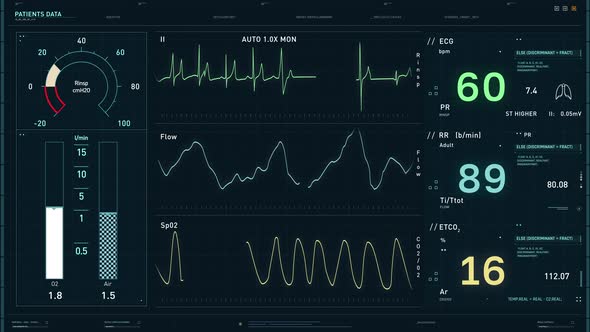 Artificial Lung Ventilation Monitoring Device Displays Emergency Condition alt