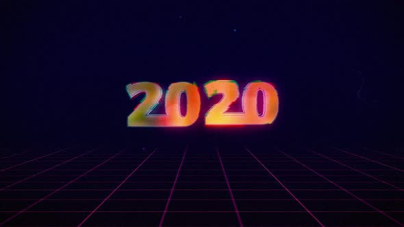 Retro 2020 New Year Digital Glitch alt