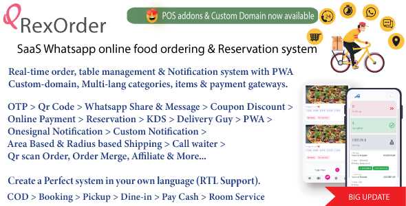 Restaurant QR Menu - WhatsApp Ordering & POS System with Reservations - SaaS Platform - QrexOrder