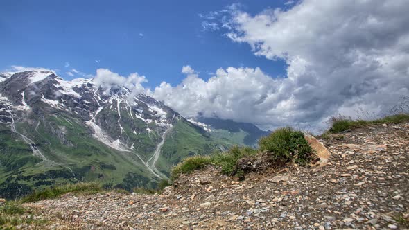 Grossglockner - the highest mountain in Austria. Time lapse