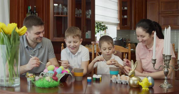 Family Paint Easter Eggs