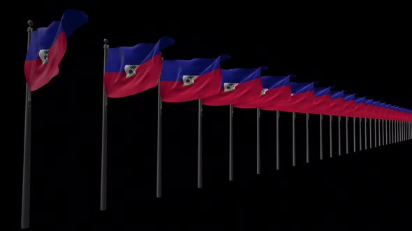 Row Of Haiti Flags With Alpha 2K