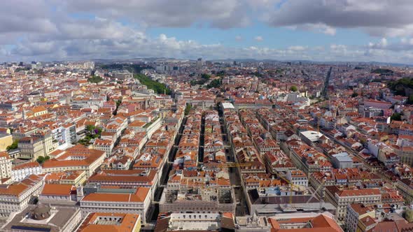 Lisbon from the sky. Aerial view of Lisbon, Portugal.