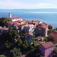 Aerial shot of a medieval town at the coastline in Croatia. - VideoHive Item for Sale