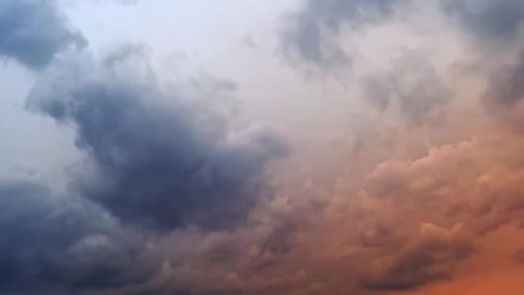 Hyperlapse of Cloudy Sky with Dark Storm Clouds