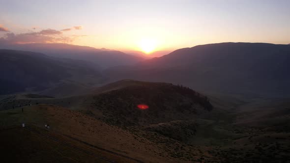 Two Large Telescope Domes at Sunset