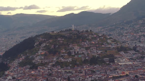 Afternoon Aerial View Panecillo Quito Ecuador