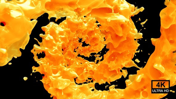 Spinning Twisted Orange Juice Splash 4K alt