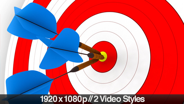 Darts Hitting a Target Bullseye - 2 Styles