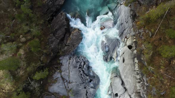 Above mountain river Glomaga, Marmorslottet, Mo i Rana,Norway