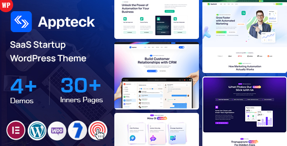 Appteck - SaaS Startup WordPress Theme