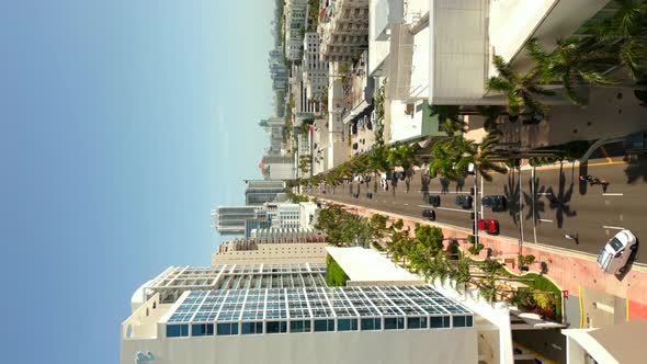 Vertical Aerial Drone Video Miami Beach Collins Avenue By 68th Street