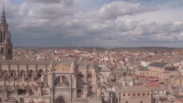 Aerial view of Toledo with the Cathedral